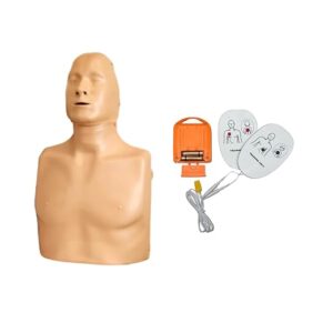 CPR Training Manikin with AED Trainer, Includes Lung Bags for CPR Manikin and Training Pads for AED Trainer